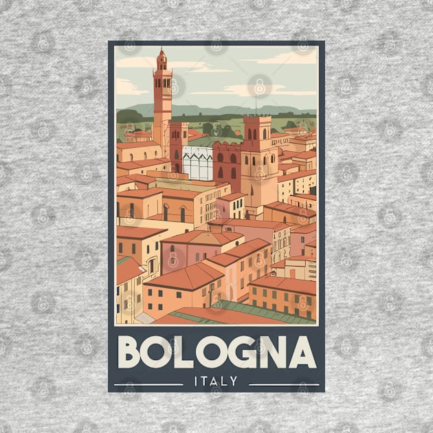 A Vintage Travel Art of Bologna - Italy by goodoldvintage